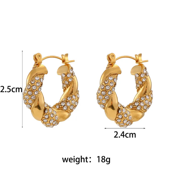 Vintage Zircon Earrings | Stainless Steel