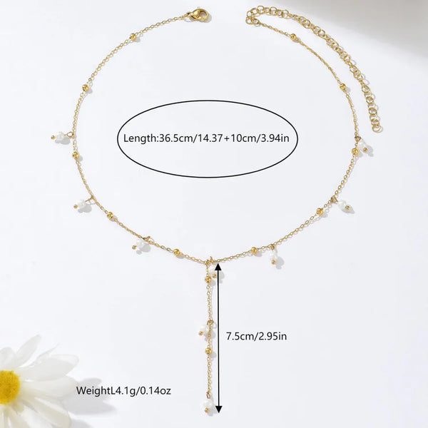 Round Pearl Necklace | Stainless Steel