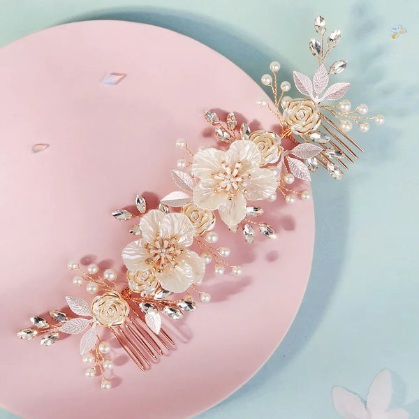Artificial Pearl Hair Comb Headband | Rhinestone