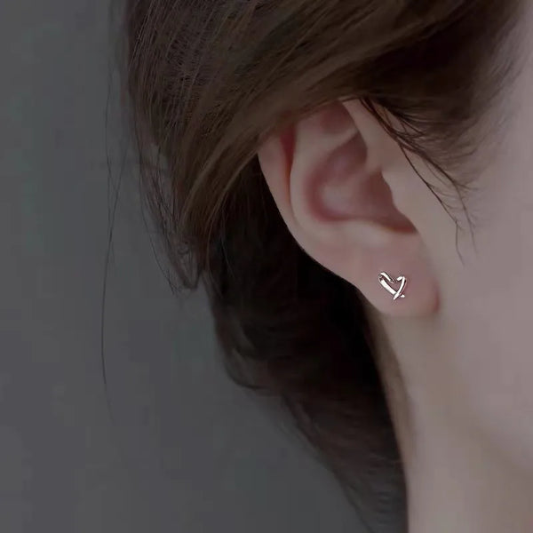 Heart Stud Earrings | 925 Sterling Silver