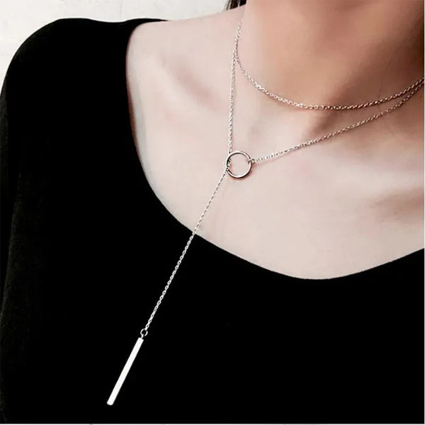 Sweater Geometric Necklace | Copper