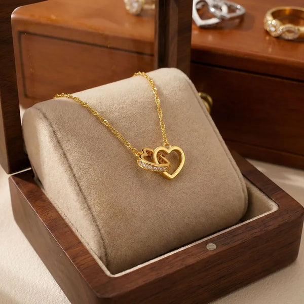 Heart Choker Necklace | Gold