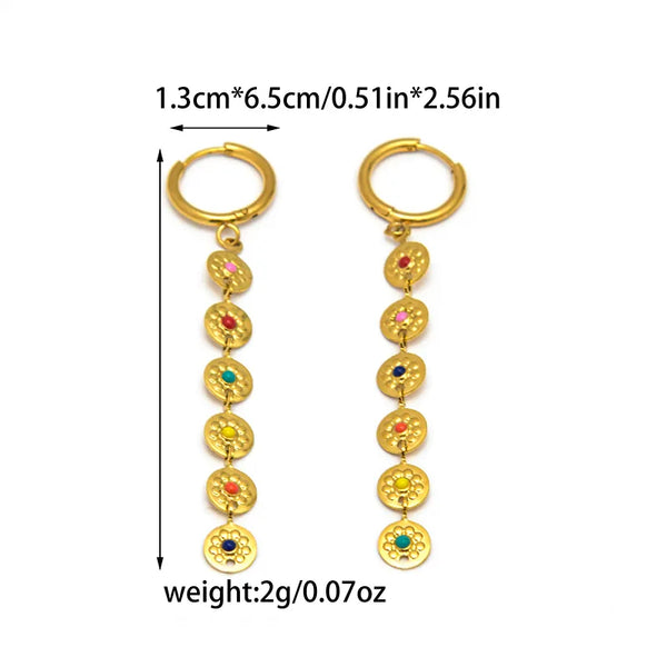 Round Geometric Earrings | Stainless Steel