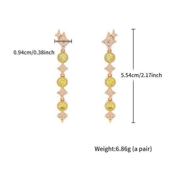 Pink Zircon Drop Earrings | Copper