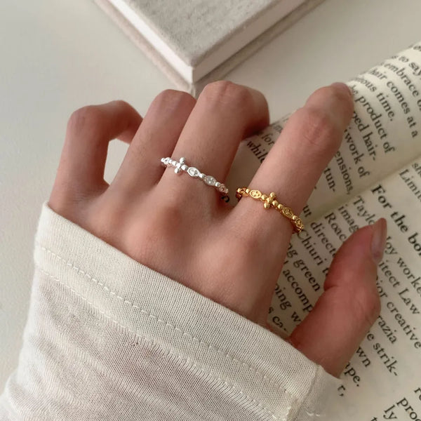 Red Geometric Ring | 925 Sterling Silver