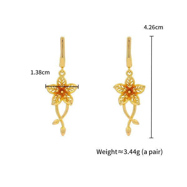 Gold-Plated Floral Drop Earrings | Copper