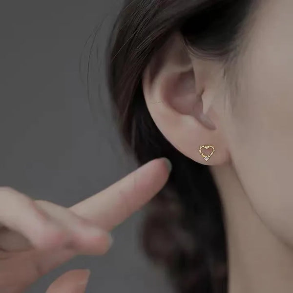 Heart Stud Earrings | 925 Sterling Silver
