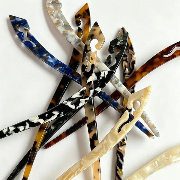 Blue Floral Hairpin Headband | Acetic acid sheets