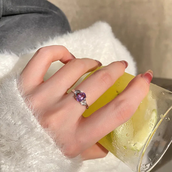 Natural Stone Floral Ring | 925 Sterling Silver