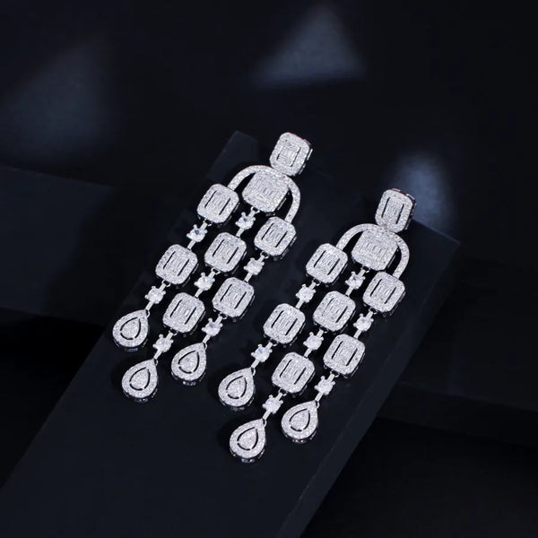 Tassel Zircon Drop Earrings | Copper