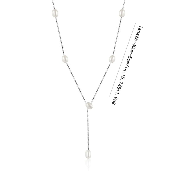 Artificial Pearl Pendant Necklace | 925 Sterling Silver
