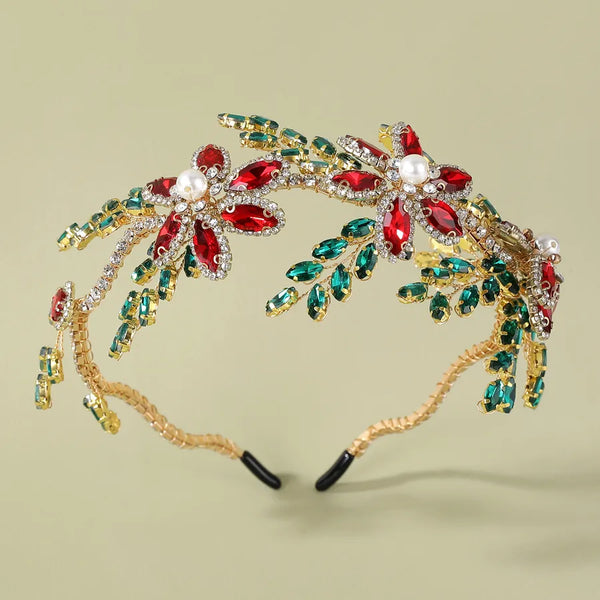 Rhinestone Floral Headband | Alloy