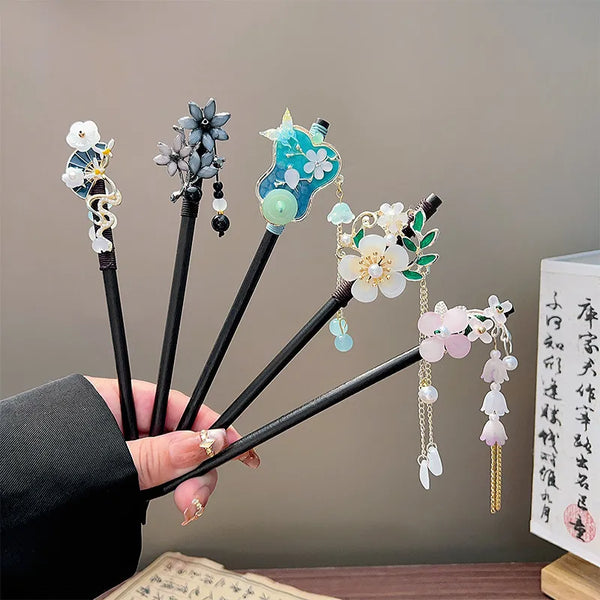 Flowers Floral Hairpin Headband | Wood