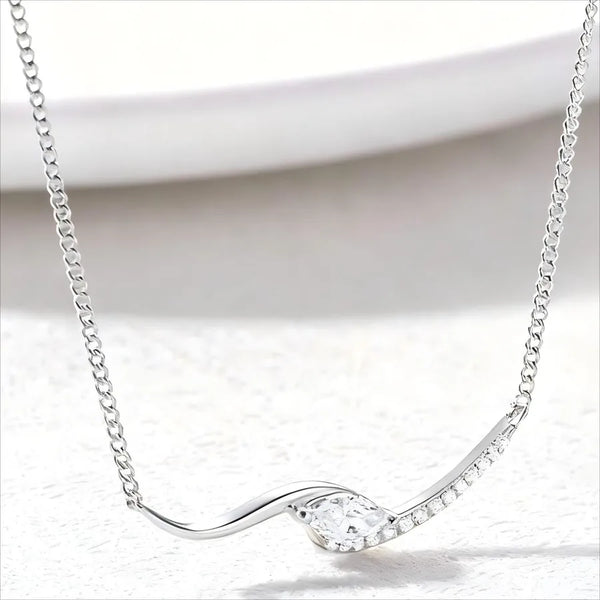 Gold Moissanite Pendant Necklace | 925 Sterling Silver