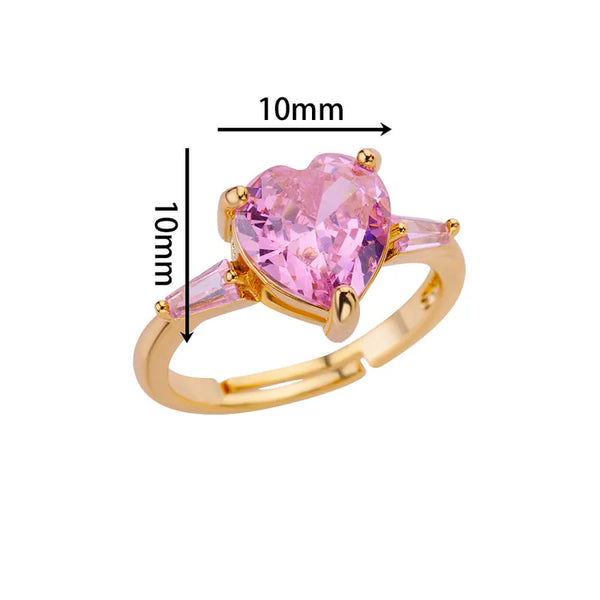 Pink Heart Ring | Copper