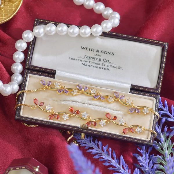 Bow Floral Bracelet | Brass