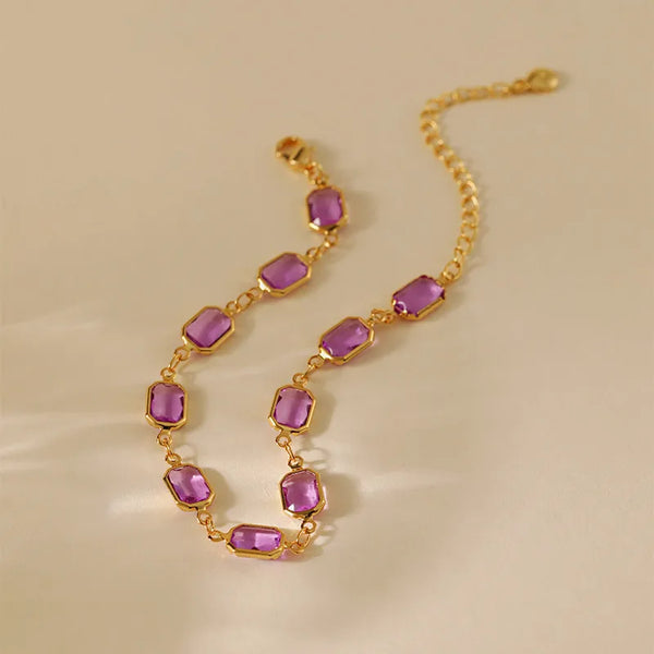 Rectangle Zircon Bracelet | Copper