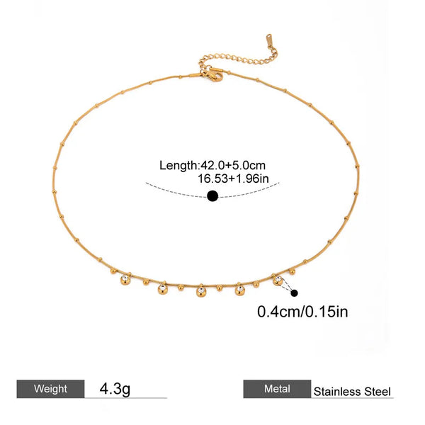 Black Zircon Pendant Necklace | Stainless Steel