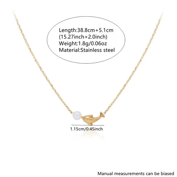 Beach Gold-Plated Pendant Necklace | Stainless Steel