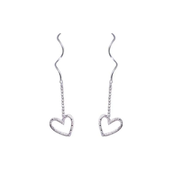 Heart Drop Earrings | 925 Sterling Silver