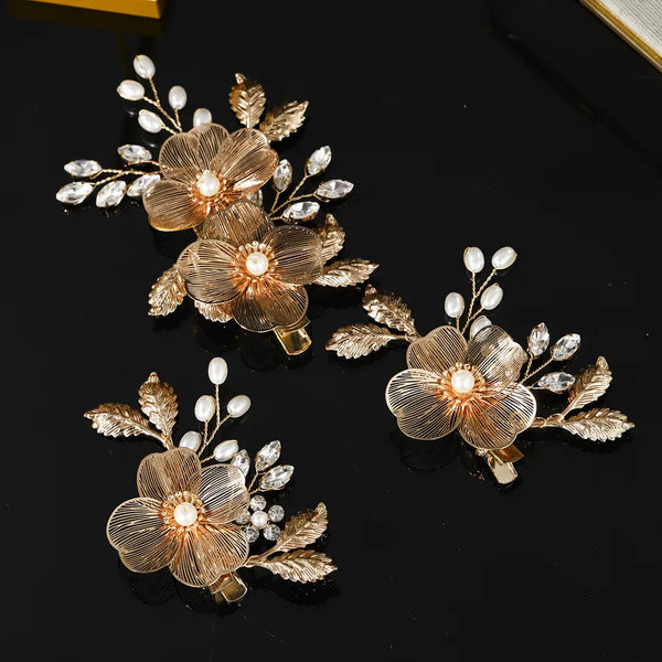 Vintage Floral Headband | Gold