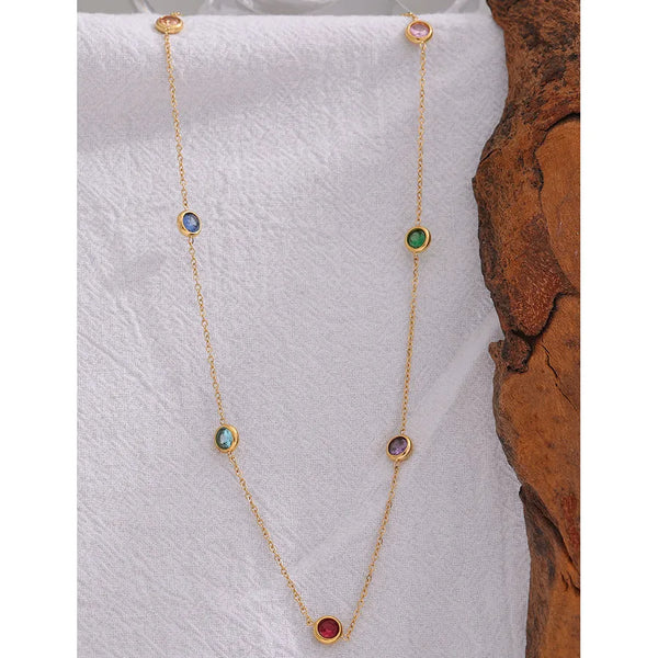 Stainless Rhinestone Necklace | Stainless Steel