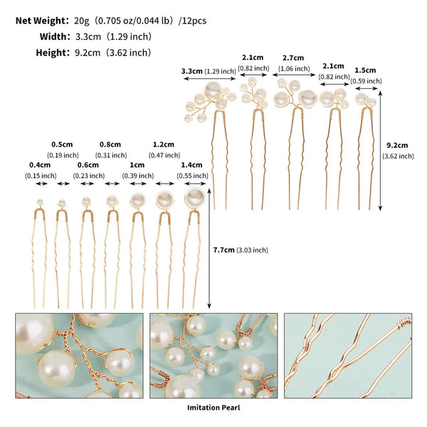 Bridal Artificial Pearl Hairpin Headband | Pearl