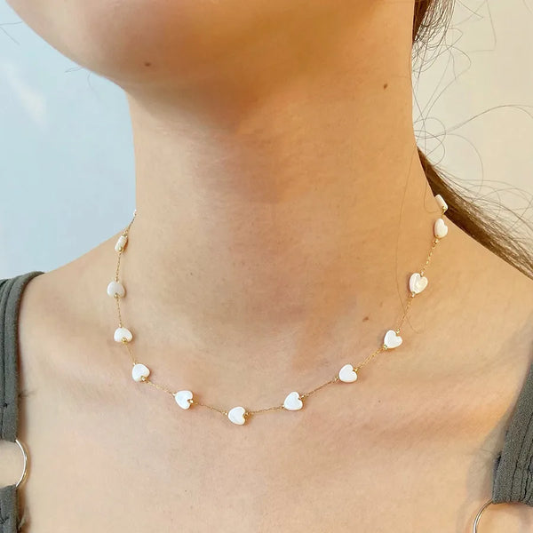 Chain Heart Choker Necklace | Stainless Steel