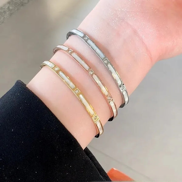 Floral Bangle Bracelet | Silver