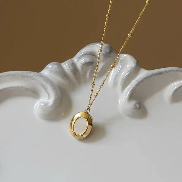 Gold-Plated Geometric Pendant Necklace | Gold