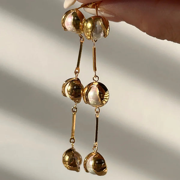 Round Drop Earrings | Stainless Steel