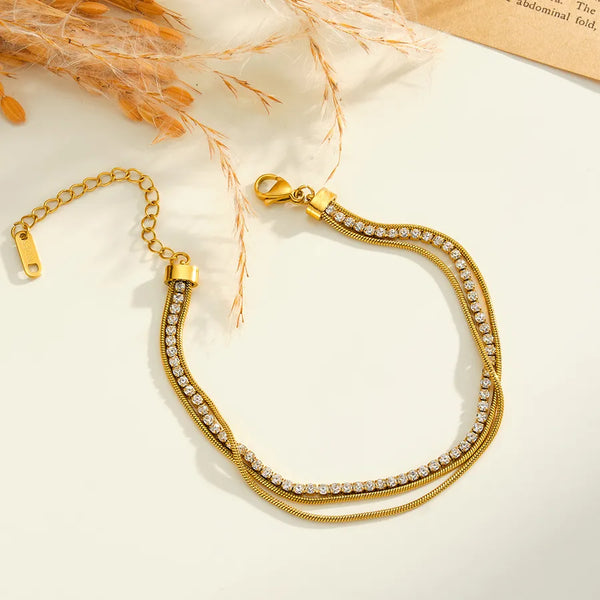 Rhinestone Bracelet | Stainless Steel