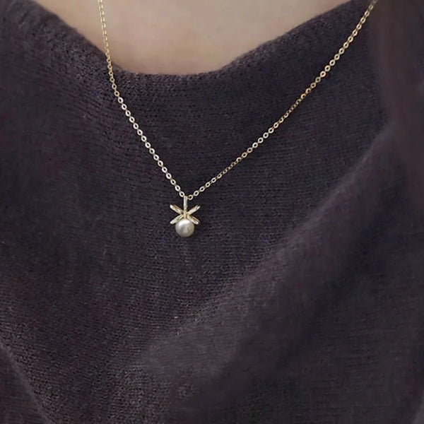 Layered Artificial Pearl Necklace | 925 Sterling Silver