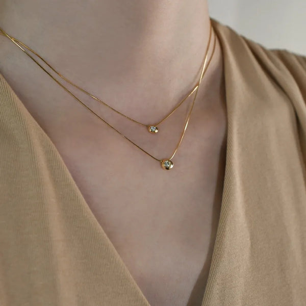 Geometric Snake Pendant Necklace | Sterling Silver