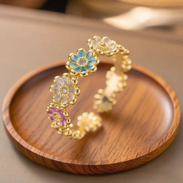 Enamel Floral Ring | Copper