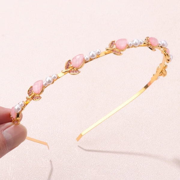 Leaf Artificial Pearl Hair Clip | Zinc Alloy