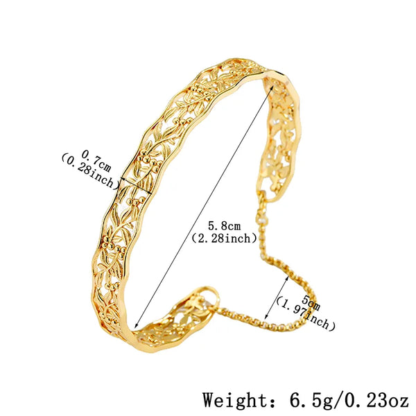 Leaf Bangle Ring | 925 Sterling Silver