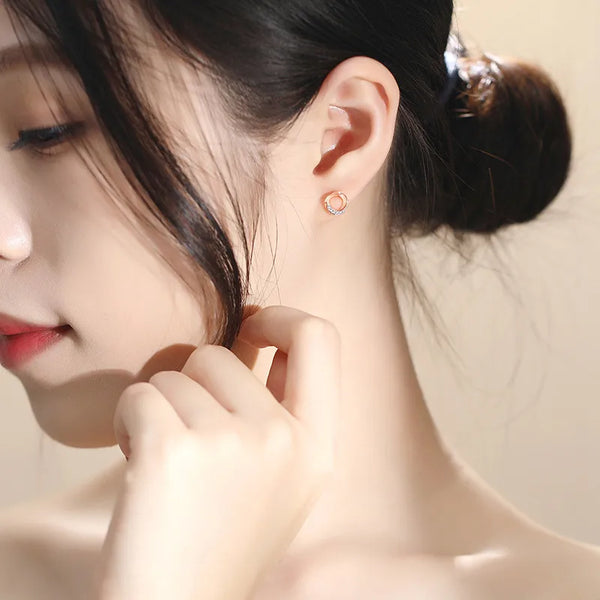 Mobius Zircon Stud Earrings | 925 Sterling Silver