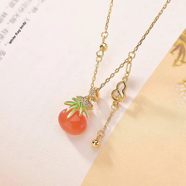 Vintage Red Pendant Necklace | 925 Sterling Silver