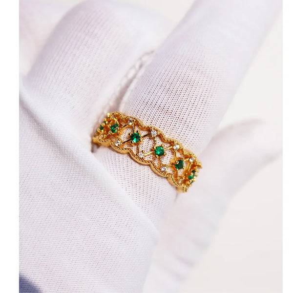 Open Band Zircon Ring | Brass