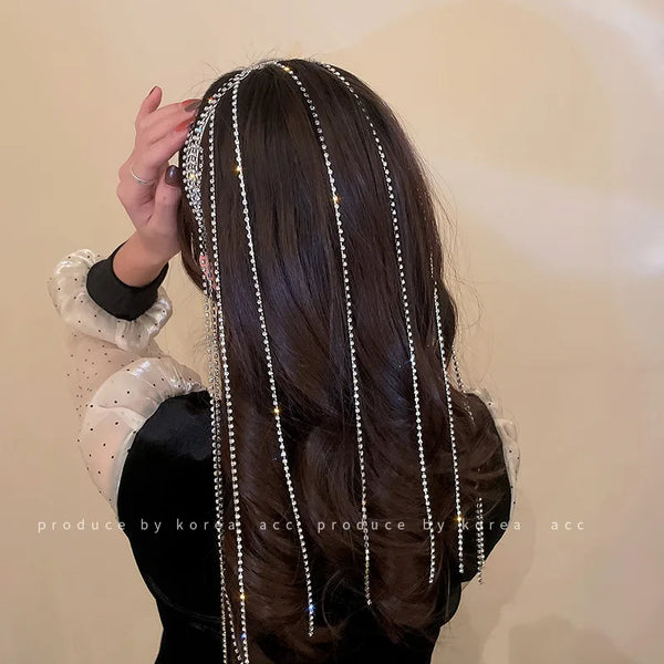 Tassel Rhinestone Headband | Alloy