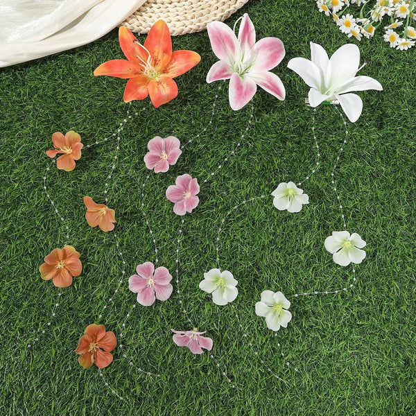 White Floral Hair Clip | gauze