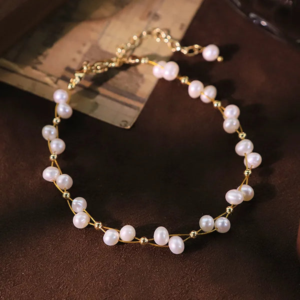 Chain Freshwater Pearl Bangle Bracelet | Freshwater Pearl