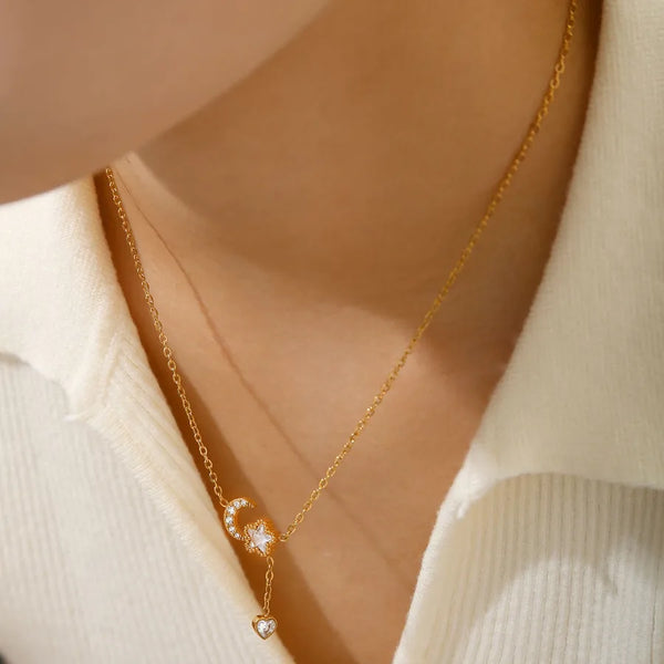 Celestial Heart Necklace | Stainless Steel