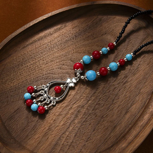 Red Tassel Hair Chain Headband | Alloy