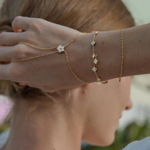 Electroplated Floral Bracelet | Stainless Steel