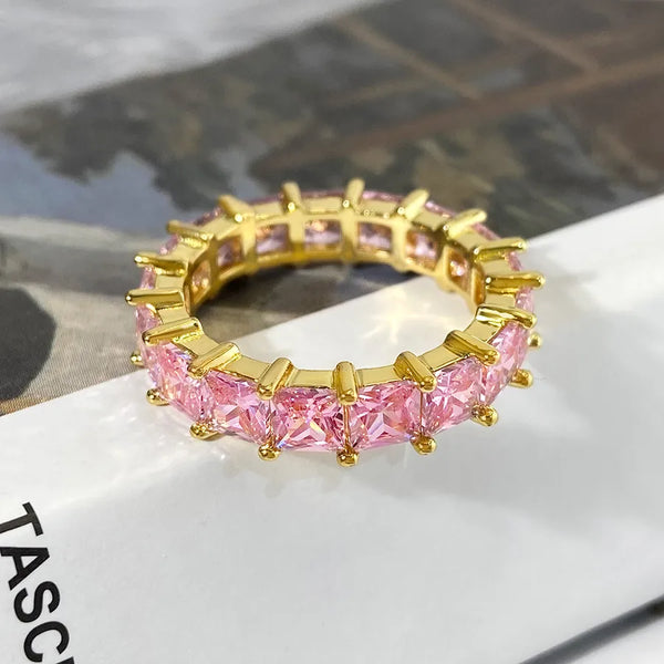 Gold-Plated Zircon Ring | Brass