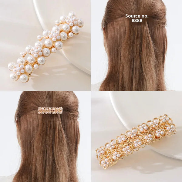Metal Artificial Pearl Hair Clip | Alloy