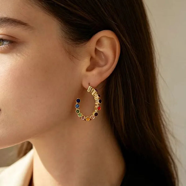 Handmade Zircon Stud Earrings | 925 Sterling Silver