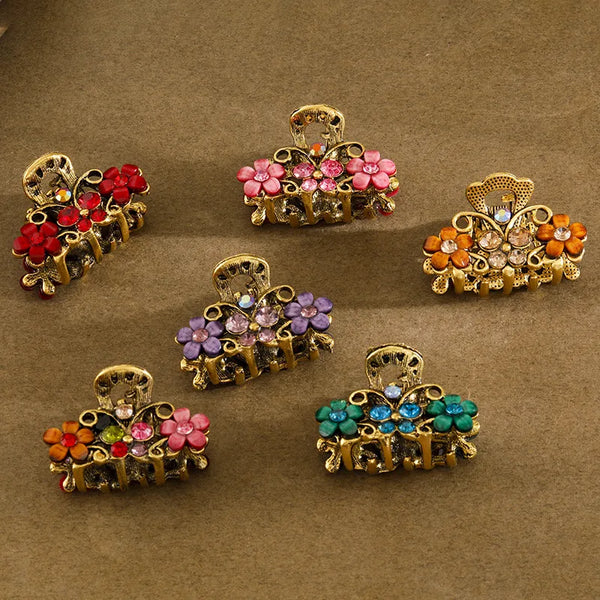Red Floral Hair Claw Hair Clip | Zinc Alloy